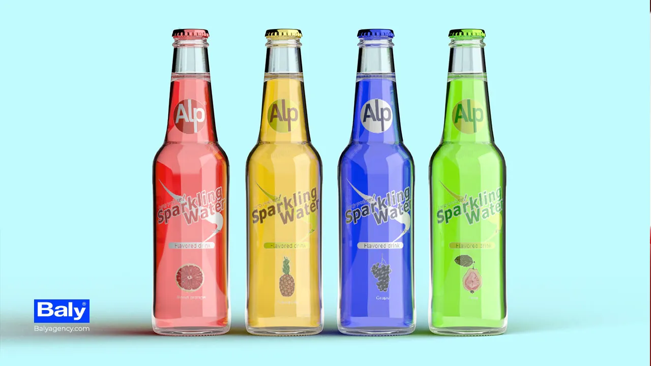 Alp Sparkling water Label design